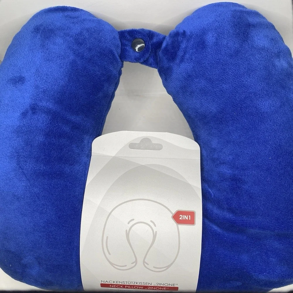 Memory Foam U Shaped Travel‎ Sleep Pillow Neck Support Head Back Cushion Blue